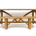 Oak kitchen table and bench