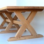 Oak table with cross legs