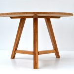 Circular oak table with tripod base